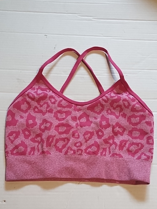 Other - Seamless Pink Leopard Print Bralette - Crisscross Straps